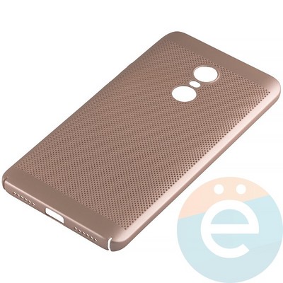 Накладка пластиковая перфорированная на Xiaomi Redmi Note 4 золотистая - фото 12217