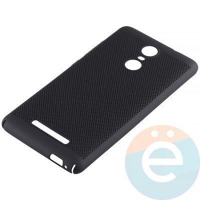 Накладка пластиковая перфорированная на Xiaomi Redmi Note 3 черная - фото 12219