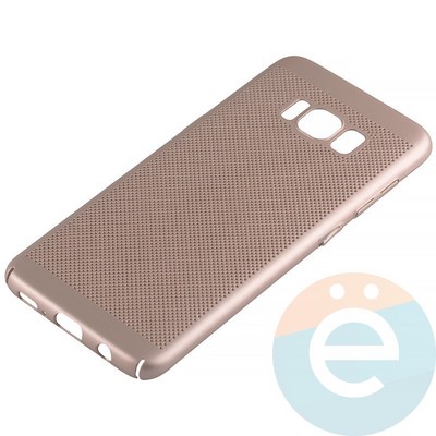 Накладка пластиковая перфорированная на Samsung Galaxy S8 золотистая - фото 12232