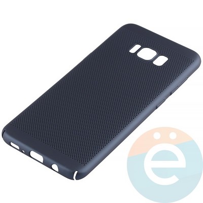Накладка пластиковая перфорированная на Samsung Galaxy S8 Plus синяя - фото 12235