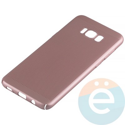 Накладка пластиковая перфорированная на Samsung Galaxy S8 Plus розовая - фото 12237