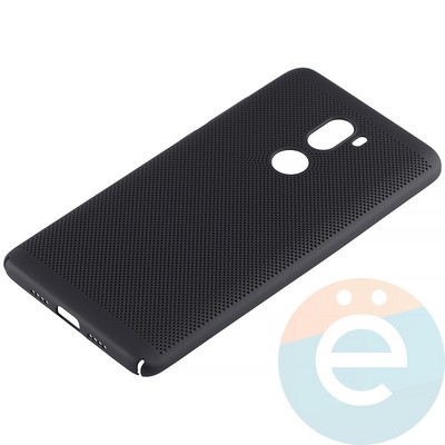 Накладка пластиковая перфорированная на Xiaomi Mi 5s Plus черная - фото 12246