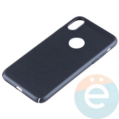 Накладка пластиковая перфорированная на Apple iPhone X синяя - фото 14205