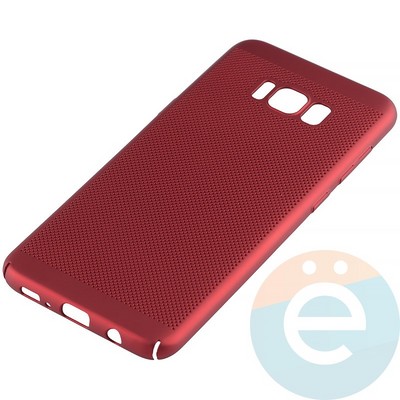 Накладка пластиковая перфорированная на Samsung Galaxy S8 Plus красная - фото 14218
