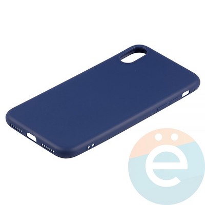 Накладка силиконовая Soft Touch ультратонкая для Apple iPhone X синяя - фото 14394