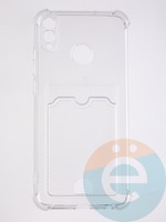 Накладка силиконовая с кардхолдером и усиленными углами для Huawei Honor 8X прозрачная