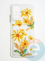 Накладка силиконовая Summer с кардхолдером для Poco M4 Pro 4G бежевая