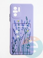 Накладка силиконовая Summer с кардхолдером для Poco M5S/Redmi Note 10 4G/10S сиреневая
