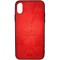 Накладка комбинированная джинсовая DEER для iPhone X/Xs красная - фото 25861