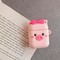 Чехол силиконовый объемный на Apple AirPods 1/2 поросёнок с бантиком 21 - фото 28147