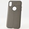 Накладка силиконовая 360 с кожаными вставками на Iphone X серая - фото 29974