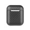 Чехол carbon fiber для наушников Apple AirPods 1/2 матово-черный - фото 30211
