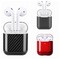 Чехол carbon fiber для наушников Apple AirPods 1/2 матово-черный - фото 30212