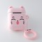 Чехол силиконовый объемный на Apple AirPods 1/2 кошечка розовая - фото 31591