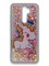 Накладка силиконовая переливашка на Xiaomi NOTE 8 PRO Единорожек розовый - фото 39817