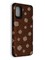 Накладка силиконовая с ромашками для Samsung Galaxy A31 коричневая