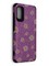 Накладка силиконовая с ромашками для Samsung Galaxy A41 фиолетовая