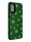Накладка силиконовая с ромашками для Samsung Galaxy A71 зеленая