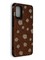Накладка силиконовая с ромашками для Samsung Galaxy A71 коричневая