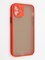 Накладка пластиковая с силиконовой окантовкой с защищенной камерой для iPhone 12 красная - фото 42260