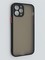 Накладка пластиковая с силиконовой окантовкой с защищенной камерой для iPhone 12 Pro черная - фото 46417