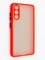Накладка пластиковая с силиконовой окантовкой с защищенной камерой для Samsung Galaxy S21FE красная