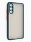 Накладка пластиковая с силиконовой окантовкой с защищенной камерой для Samsung Galaxy S21FE зеленая