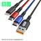 СЗУ Denmen DC01E 2.4A + кабель 3 in 1 Type-C Lightning Micro USB белое - фото 46845