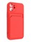 Накладка Soft touch с кармашком для Apple iPhone 12 Mini красная