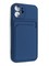 Накладка Soft touch с кармашком для Apple iPhone 12 Mini синяя - фото 48505