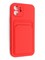 Накладка Soft touch с кармашком для Apple iPhone 12 красная - фото 48515
