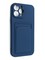 Накладка Soft touch с кармашком для Apple iPhone 13 Pro Max синяя - фото 48525