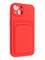 Накладка Soft touch с кармашком для Apple iPhone 13 красная - фото 48531