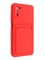 Накладка Soft touch с кармашком для Samsung Galaxy A03S красная - фото 48542
