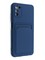 Накладка Soft touch с кармашком для Samsung Galaxy A03S синяя - фото 48544
