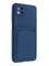 Накладка Soft touch с кармашком для Samsung Galaxy A12 синяя