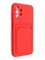 Накладка Soft touch с кармашком для Samsung Galaxy A13 4G красная - фото 48550