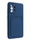 Накладка Soft touch с кармашком для Samsung Galaxy A53 синяя - фото 48560
