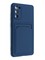 Накладка Soft touch с кармашком для Samsung Galaxy S20FE синяя - фото 48568