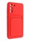 Накладка Soft touch с кармашком для Samsung Galaxy S21FE красная
