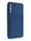 Накладка Soft touch с кармашком для Samsung Galaxy S21FE синяя