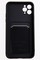 Накладка силиконовая плетеная с кардхолдером для Apple iPhone 11 Pro Max черная - фото 50056