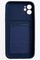 Накладка силиконовая плетеная с кардхолдером для Apple iPhone 11 синяя - фото 50091