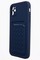 Накладка силиконовая плетеная с кардхолдером для Apple iPhone 11 синяя - фото 50092
