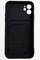 Накладка силиконовая плетеная с кардхолдером для Apple iPhone 11 черная - фото 50095