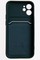 Накладка силиконовая плетеная с кардхолдером для Apple iPhone 12 Mini зеленая - фото 50099