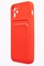 Накладка силиконовая плетеная с кардхолдером для Apple iPhone 12 Mini красная - фото 50104