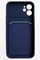 Накладка силиконовая плетеная с кардхолдером для Apple iPhone 12 Mini синяя - фото 50109