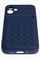 Накладка силиконовая плетеная с кардхолдером для Apple iPhone 12 Mini синяя - фото 50111