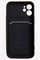 Накладка силиконовая плетеная с кардхолдером для Apple iPhone 12 Mini черная - фото 50113